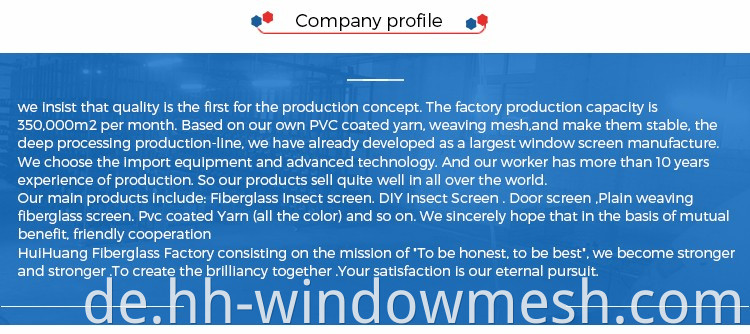 Fiberglas -Moskito -Bildschirm für Windows Nets Fiberglass Insektenbildschirm